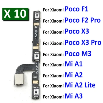 10 шт., Оригинал Для Xiaomi Mi Pocophone Poco F1 F2 X3 M3 Pro A1 A2 A3 Lite Кнопка регулировки громкости Кнопка Включения-Выключения Питания Гибкий кабель