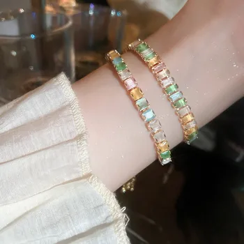 2023 Новые изысканные браслеты для пожилых людей с разноцветными кристаллами, Модные Темпераментные Сладкие Роскошные Женские браслеты, ювелирные изделия