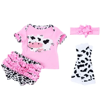 4 предмета, наряд для девочек, одежда для новорожденных, одежда для новорожденных, подходящие аксессуары для одежды из гребенчатого хлопка