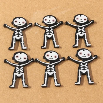 5 шт./лот, подвески-скелеты из смолы для изготовления ювелирных изделий, Подвески-призраки на Хэллоуин, Серьги 