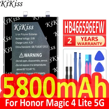 5800 мАч KiKiss Мощный Аккумулятор HB466596EFW Для huawei Honor Magic 4 Lite Magic4 Lite 5G Аккумуляторы Для Мобильных Телефонов