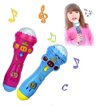 6-дюймовый светодиодный проекционный микрофон, вспышка, микрофон, светоизлучающие детские игрушки, подарок для детей, светодиодная вечеринка