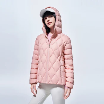 BOSIDENG новая легкая утяжеленная куртка женская куртка с капюшоном на 90% гусином пуху легкое теплое пальто B30131028
