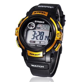 Boy Digital Led Кварцевый будильник с датой Спортивные Водонепроницаемые наручные часы Золотые Спортивные часы Водонепроницаемые Цифровые часы Relógios Часы