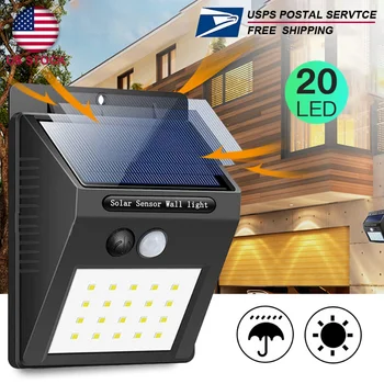 [Flash Deal] 4x20 светодиодных настенных светильника на солнечной энергии, водонепроницаемая наружная лампа с датчиком движения PIR, дорожная лампа [на складе в США]