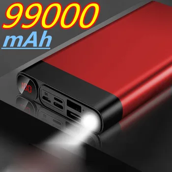 Power Bank 99000 мАч с Быстрой Зарядкой Powerbank Портативное Зарядное Устройство Для iPhone 14 13 12 Pro Max Xiaomi