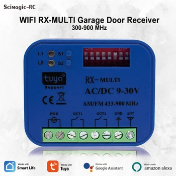RX MULTI Tuya WiFi Smart Receiver AC DC 9-30 В Универсальный Пульт Дистанционного Управления Гаражными Воротами Переключатель 2 Канала 433 МГц 868 МГц Барьер Брелок