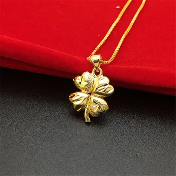 SAIYE 2023 новое корейское ожерелье из 24-каратного золота с подвеской в виде четырехлистного клевера, подарок дамам на удачу
