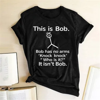 Seeyoushy This Is Bob Has No Arms Забавная Футболка Женский Топ Harajuku Графическая Футболка Женская Мода 2023 Одежда Женская футболка Y2K