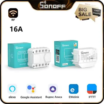 Sonoff MINIR3 16A Wifi Bluetooth Smart Switch Met S-MATE Schakelaar Mate Geen Neutrale Draad Afstandsbediening Werk Для Alexa