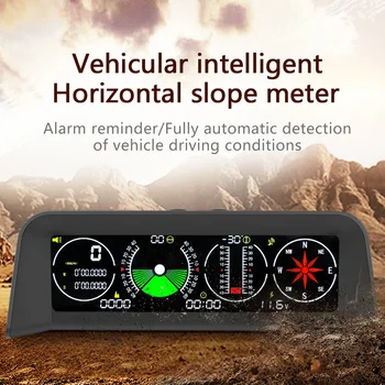 X90 GPS HUD, Измеритель скорости автомобиля, Уклон, Инклинометр, Авто 12 В, Общий головной дисплей с углом наклона, Транспортир, Широта