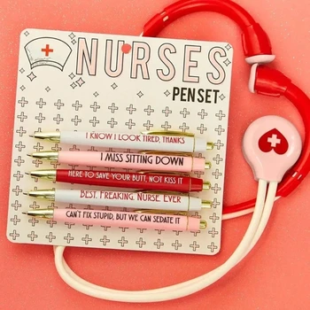 Y1UB Ручки для медсестер, рабочие забавные черные шариковые ручки для медсестер, врачей, учителей