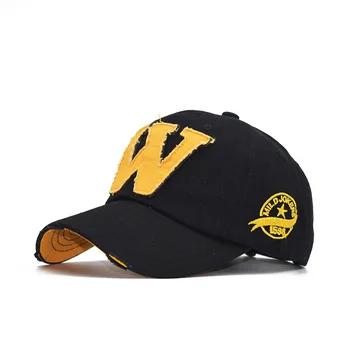 Бейсболка унисекс с буквой W для мужчин и женщин Snapback, регулируемая солнцезащитная кепка из выстиранного хлопка, повседневная спортивная кепка в стиле хип-хоп, уличная одежда