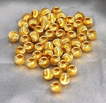 бусины из настоящего золота 999 пробы, шарики из чистого золота 24 к, бусины 