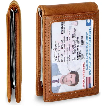 Держатель кошелька Money Man, подлинный винтажный зажим, держатель Rfid, Мужская карта, Кредитная карта, кожаные Мини-кошельки, карта