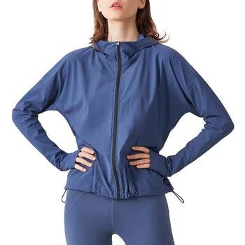Женская куртка для бега в полоску на молнии с длинным рукавом и капюшоном, спортивная одежда для активного отдыха для женщин, одежда для спортзала, повседневный трикотаж, топ для фитнеса и йоги