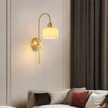 Индивидуальность Доступная роскошная медная прикроватная тумбочка для спальни, настенный светильник для входа в коридор в гостевой комнате отеля, светодиодная подсветка для входа в коридор