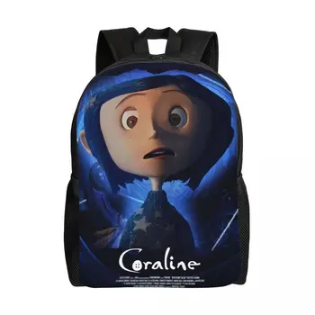 Индивидуальный рюкзак Coraline из фильма ужасов на Хэллоуин, женская и мужская мода, сумка для книг для школы, сумки для колледжа
