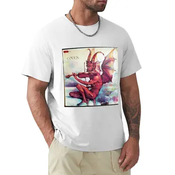Ковен, Крылатый Дьявол, демон, скрипка, кровь на снегу Футболка графические футболки кавайная одежда fruit of the loom мужские футболки