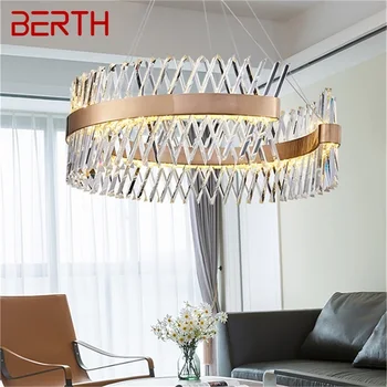 Креативный подвесной светильник BERTH, золотая люстра в стиле постмодерн, роскошная светодиодная хрустальная лампа для дома