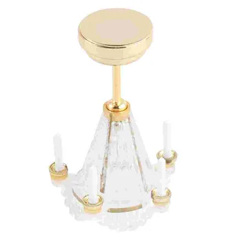 Люстра для кукольного домика Изысканный световой декор Модель мини-подвесного светильника Маленькая крошечная мебель