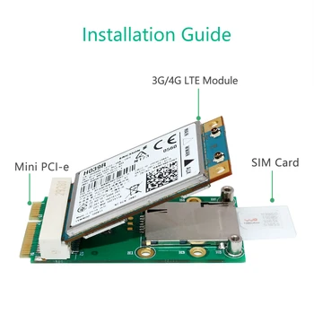 Мини-адаптер PCI-E со слотом для SIM-карты для 3G / 4G, WWAN LTE, GPS-карты с самоупругим держателем SIM-карты
