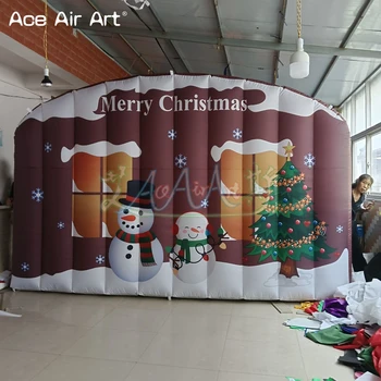 На заказ или 4mLx2.5mHx0.5mW Надувной Фотофон Фоновая стена для украшения рождественских праздников