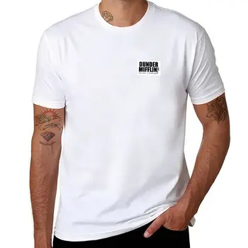 Новый логотип компании The Office Dundler Mifflin Paper, Черная футболка на белом фоне, быстросохнущая футболка, мужская футболка