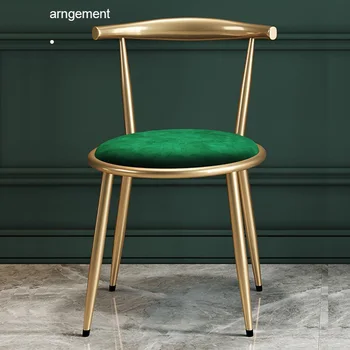 Обеденные стулья с зелеными велюровыми подушками Ресторан Nordic Lounge Кухонные обеденные стулья для кормления Дешевые украшения Sillas Para Comedor