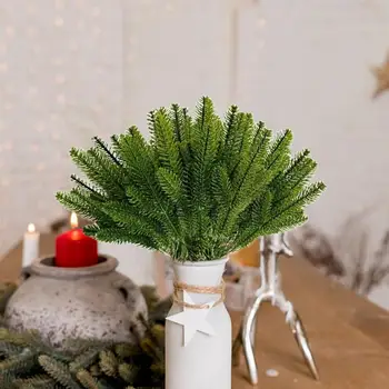 Пластиковая искусственная сосновая ветка 30 реалистичных искусственных сосновых веток для рождественских венков своими руками, домашнего декора, многоразовых искусственных зеленых растений
