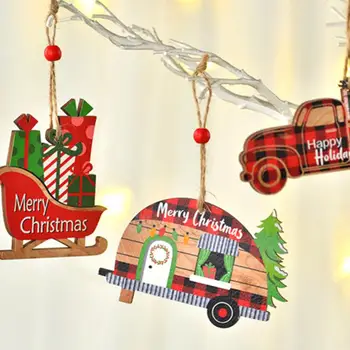 Подвеска для автомобиля, деревянные рождественские картины с несколькими сценариями, Портативные креативные рождественские украшения Ide, Подвеска для саней, Подвеска для фургона