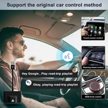 Подключенный к беспроводной сети автоматический ключ для изменения экрана Android Адаптер беспроводного приемника Car Link для подключения Carplay Android через USB