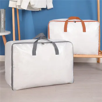 Прозрачная дорожная сумка для хранения одежды, стеганое одеяло, высококачественная сумка для хранения, Прозрачная влагостойкая сумка-органайзер из ПВХ, стеганое одеяло-тоут