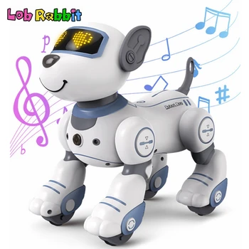 Радиоуправляемый робот, электронные игрушки для собак с музыкальным сопровождением, Программируемый сенсорный пульт дистанционного управления, Умные роботы, игрушки для собак, подарки