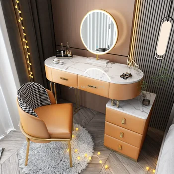 Роскошный туалетный столик В спальне Современный минималистичный столик для макияжа Встроенный шкаф Мебель для хранения в Скандинавской маленькой квартире