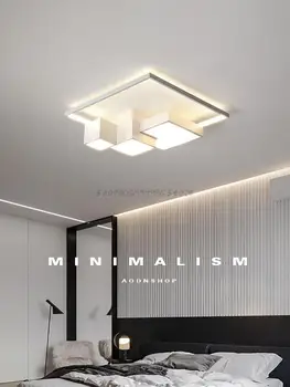 Скандинавский креативный светильник для спальни современный минималистичный квадратный потолочный светильник для освещения главной спальни 2022 новых ламп