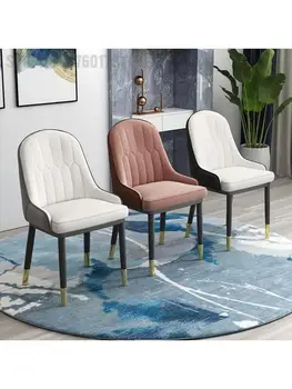 Скандинавский легкий роскошный обеденный стул, домашний современный минималистичный дизайн, сетчатый красный стул для макияжа, спинка табурета, современный стул из кованого железа