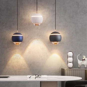 Скандинавский минималистичный шар-глобус, прикроватная подвесная лампа, маленький подвесной светильник для спальни, креативный ТВ-фон, настенный глобус, подвесной светильник