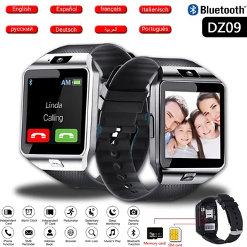 Смарт-часы DZ09 с сенсорным экраном, 2G SIM-камерой, спортивный интеллектуальный браслет, водонепроницаемые смарт-часы с Bluetooth-вызовом для телефона Android