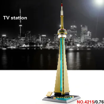 Современные Всемирно Известные Архитектурные Строительные Кирпичи Canada National Toronto The Cn Tower Собирают Модель Микроблочной Игрушки Nanobrick
