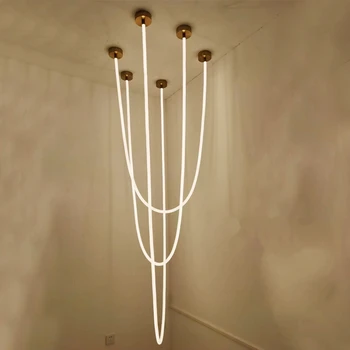 Современные светодиодные силиконовые люстры, 360-градусные светоизлучающие лампы для декора гостиной, ресторана, отеля, кафе, простые подвесные светильники