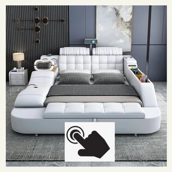 Современный дизайн мебели для спальни, спальные гарнитуры, каркас кровати, многофункциональная электрическая массажная кровать