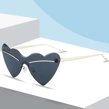 Солнцезащитные очки в стиле ретро Love Heart для мужчин /женщин, модные солнцезащитные очки в форме сердца в маленькой оправе, Очки для вождения на открытом воздухе, солнцезащитные очки 2023 года.