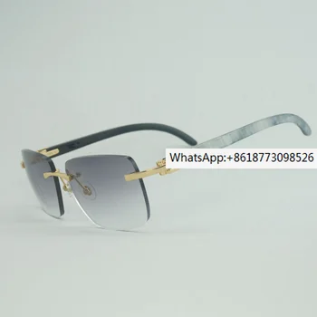 Солнцезащитные очки из натурального рога буйвола Мужские, без деревянной оправы, Gafas для автошкол, Прозрачная оправа для очков Oculos Shades 012B