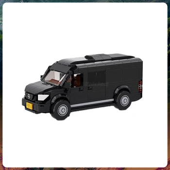 Строительный блок MOC серии Super Car, черная дорожная модель дома на колесах, кирпичи для сборки своими руками, детские игрушки, Рождественские подарки-головоломки, 463 шт.