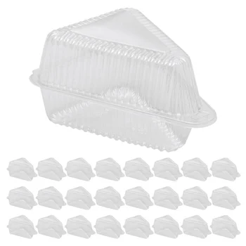 Треугольная коробка для торта Контейнер для ломтиков сыра Контейнеры Go Крышки Пластиковые Одноразовые Прозрачные для хранения