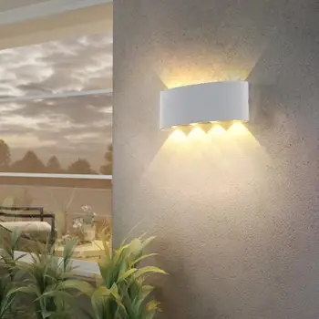 Устойчивый к атмосферным воздействиям светодиодный настенный светильник, Уличные светодиодные настенные светильники высокой яркости, водонепроницаемые для простой установки в коридоре, Стена