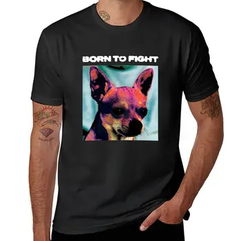 Футболка New Born to Fight с чихуахуа, забавные футболки, футболка для мальчика, футболка для мужчин