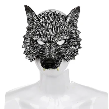 Хэллоуин Латексная Резиновая маска для волос с Волчьей головой, Перчатки-Оборотни, Костюмированная вечеринка, Страшный Декор, Реквизит для Маскарада