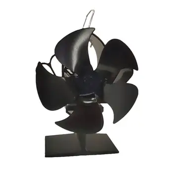 Черный Камин 5 Лопастной Вентилятор Для Тепловой Печи С Бревенчатой Дровяной Горелкой Экологически Чистый Тихий Вентилятор Для Эффективного Распределения тепла в доме